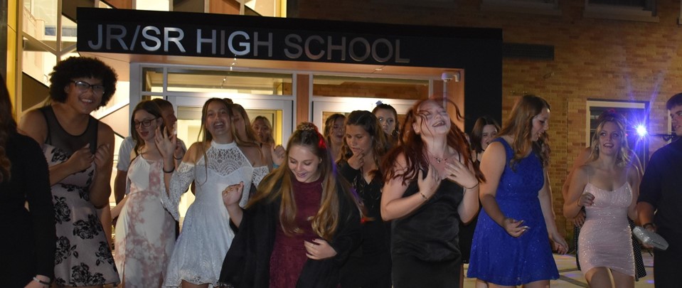 homecoming dance in new courtyard