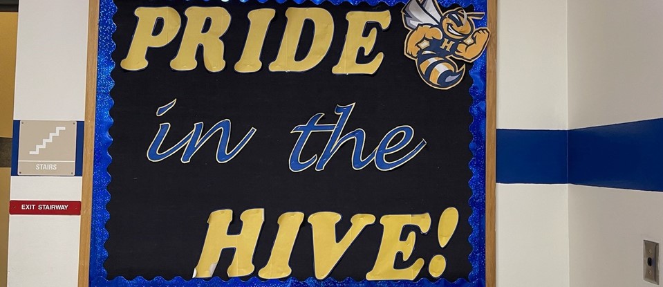 Pride in the Hive bulletin board