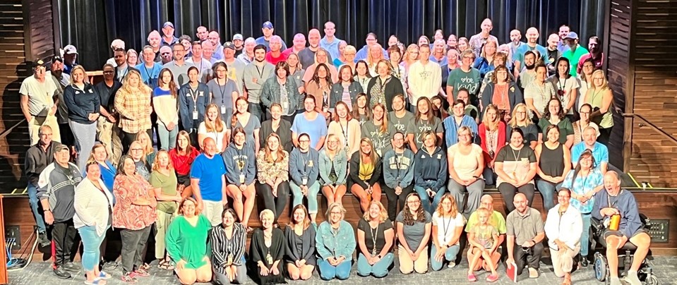 Group photo of staff from opening day