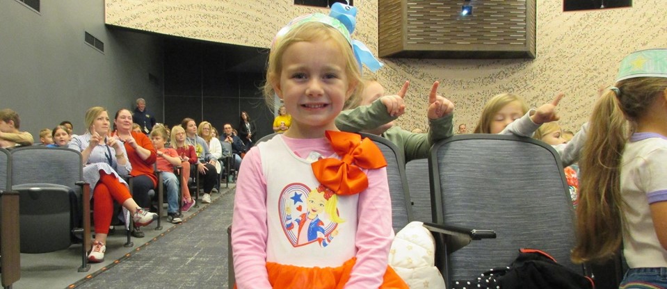 little girl dressed up to celebrate Veteran&#39;s! 