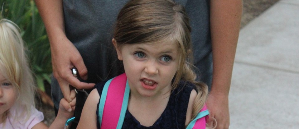 Nervous little girl at WAO Elementary